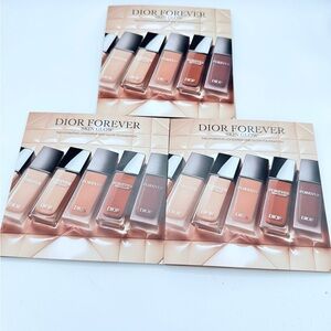 3 x NEW Dior Forever SKIN GLOW FOUNDATION 9-Shade Sampler Cards